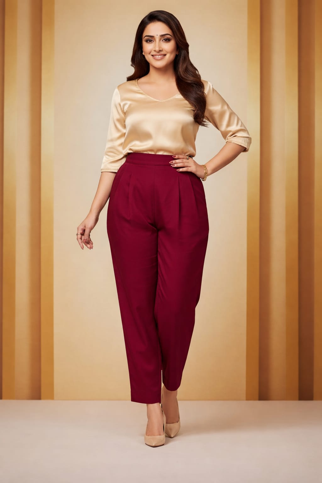 TTP003 - Maroon straight pant