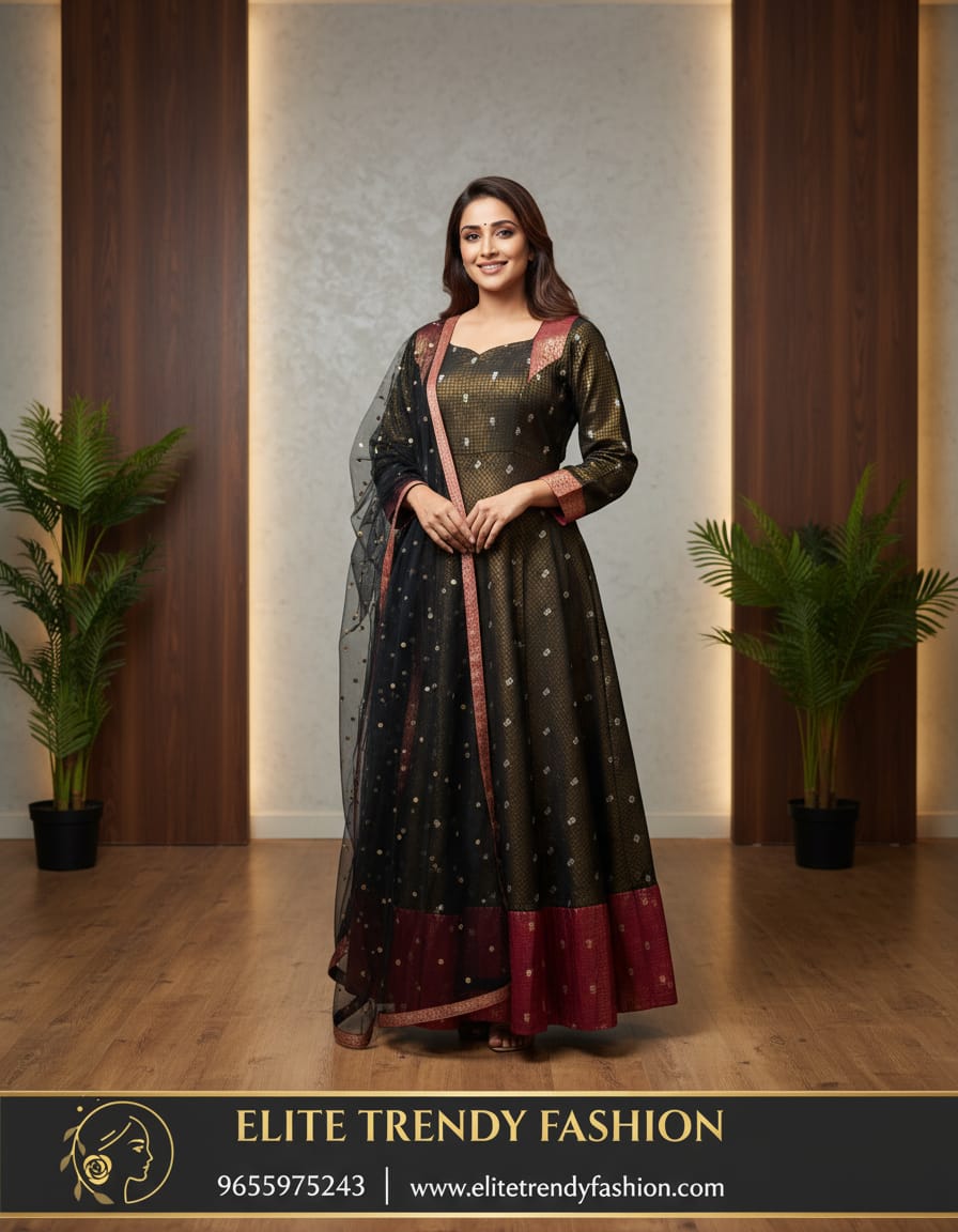 PSQ028 - Dual shine black banarasi