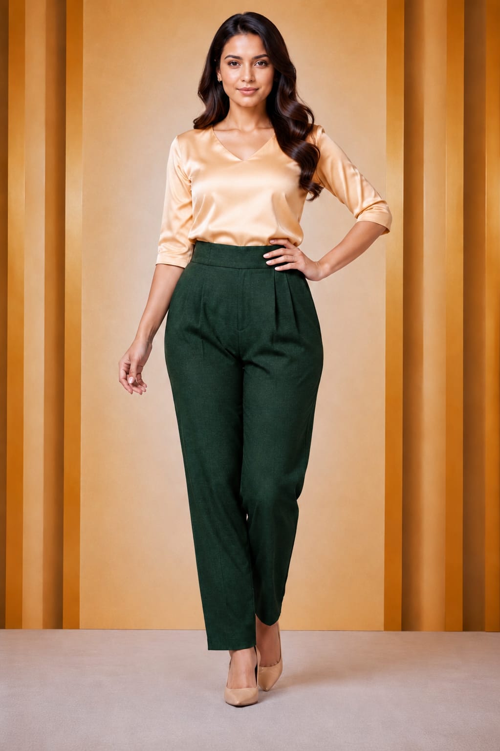 TTP016- Dark green straight pant