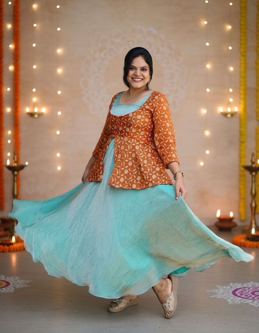 PSQ035 - Rustique aqua ethnic (coat & maxi)