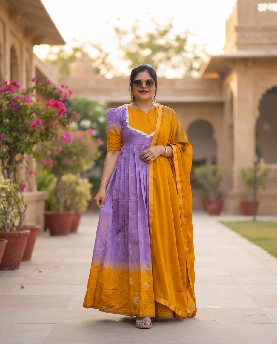 PSQ048 - Lavender glow (gown & Duppata)