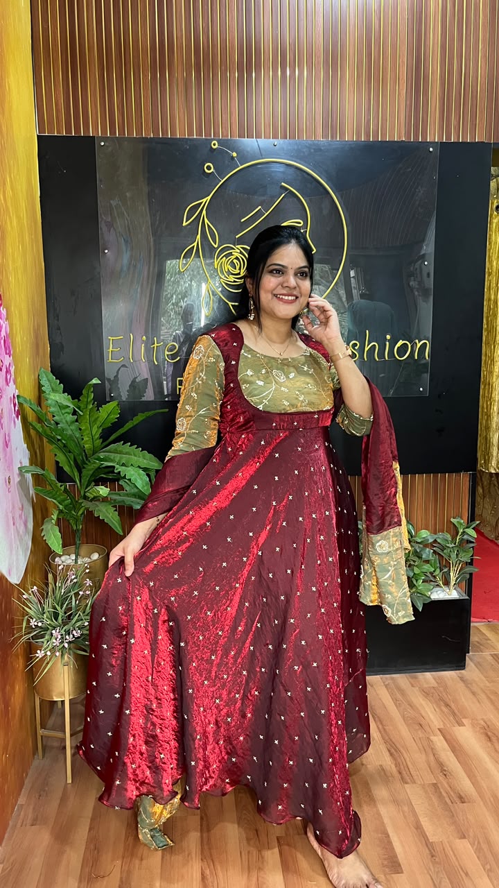 PSQ058 - kumkum maroon ethnic