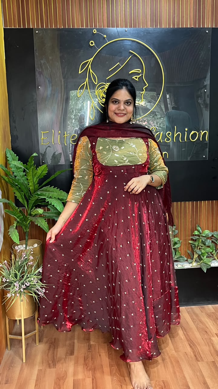 PSQ058 - kumkum maroon ethnic
